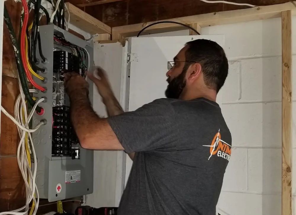 Licensed electrician upgrading a residential electrical panel in Vaughan