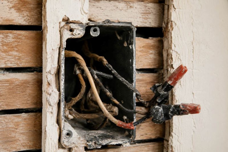 Outdated electrical wiring inside a wall