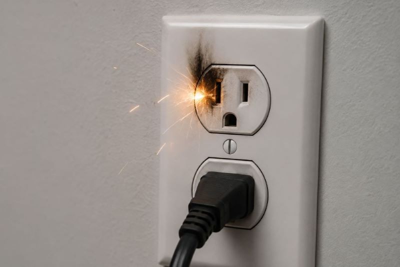 Sparks coming from outlet