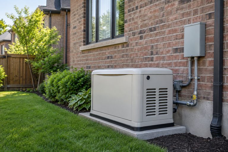 Standby backup generator installed outside a Toronto home